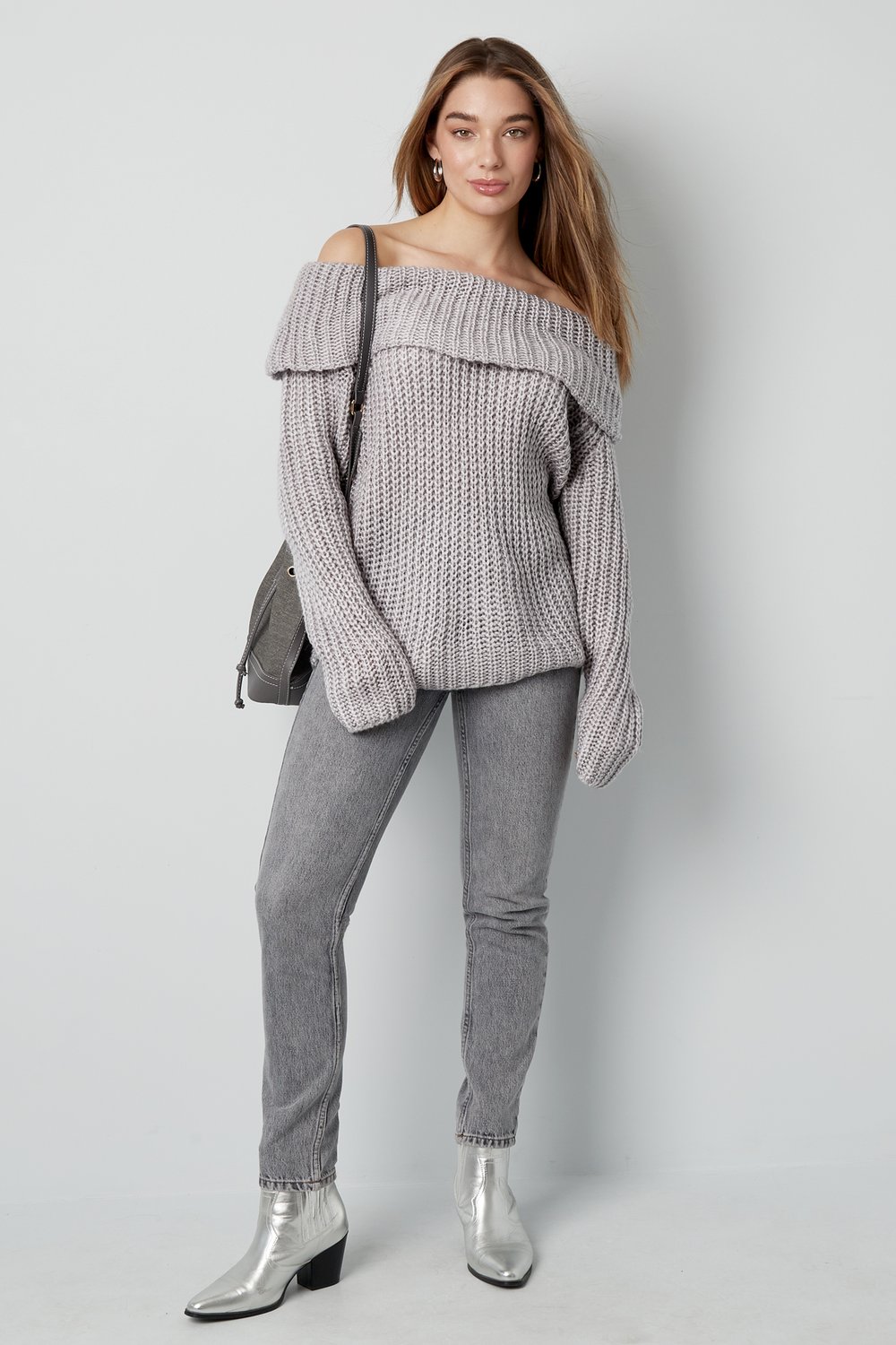 Knitted off-the-shoulder sweater h5Picture6